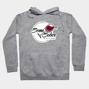 Original Semi-Sober Travelers Wine design with solid background Hoodie